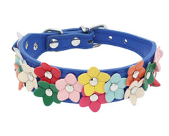 Small Dog Collar Leash Pet Cat Leather Flowers Neck Strap Leads Rope for Middle Perro Chihuahua Kawaii Fashion High Quality