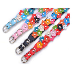 Small Dog Collar Leash Pet Cat Leather Flowers Neck Strap Leads Rope for Middle Perro Chihuahua Kawaii Fashion High Quality