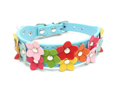 Small Dog Collar Leash Pet Cat Leather Flowers Neck Strap Leads Rope for Middle Perro Chihuahua Kawaii Fashion High Quality