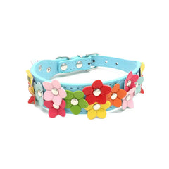Small Dog Collar Leash Pet Cat Leather Flowers Neck Strap Leads Rope for Middle Perro Chihuahua Kawaii Fashion High Quality