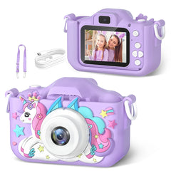 Kdis Camera Toys 1080P HD 2inch Screen Cat Mini Digital Camera for Girls Boys Children Chirtmas Birthday Gift Toys