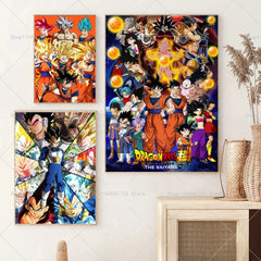 Classic Anime D-Dragon B-Ball Poster Self-adhesive Art Waterproof Paper Sticker Coffee House Bar Room Wall Decor