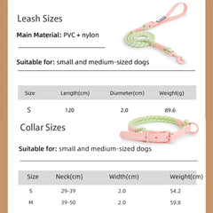 Pet Supplies Dog Collar For Small and Medium Dog Walking Sugar Color Series Cute style PVC Webbing Collar Leashes Set 2024 New